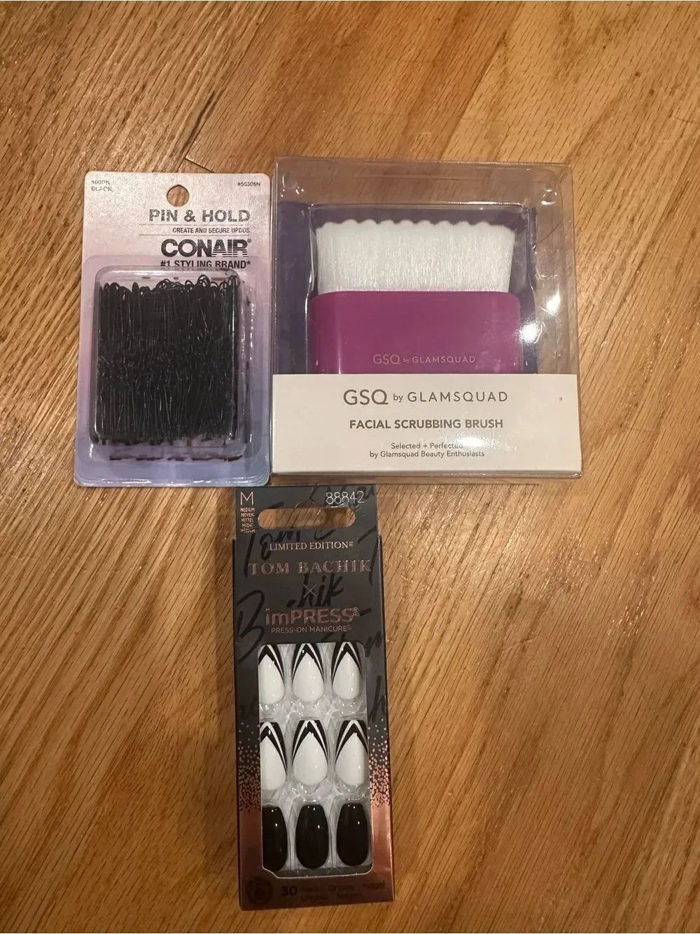 Beauty Bundle Impress Press On Nails-Bobby pins-Facial scrubber brush